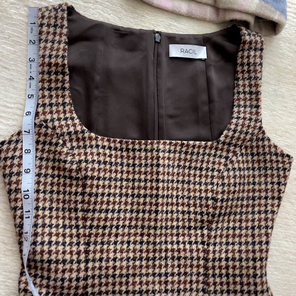 RACIL - Hailey Houndstooth Wool-tweed Mini Dress - Size FR 34 (US 2) - Picture 9 of 10